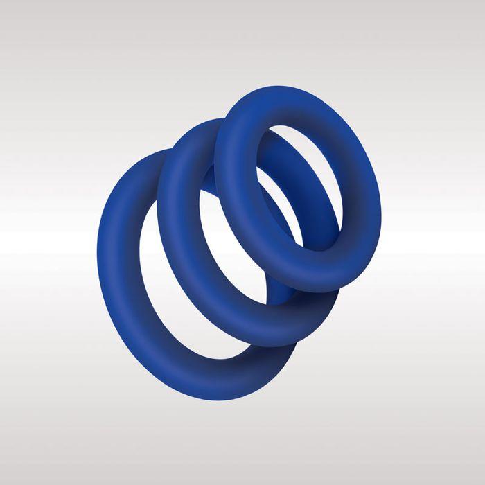 Zolo Extra Thick Silicone Cock Rings 3-Pack - Blue 