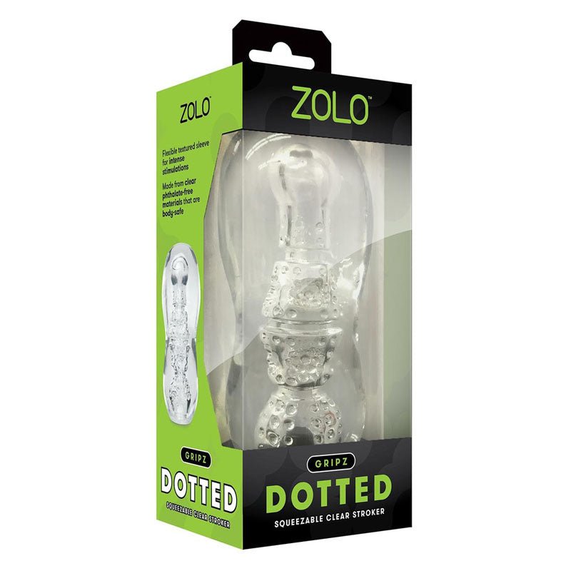 Zolo Gripz - Dotted - Clear - Stroker Sleeve