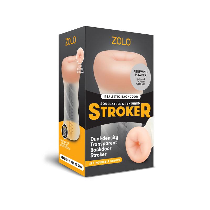 Zolo Realistic Backdoor Ass Stroker - Clear/Flesh